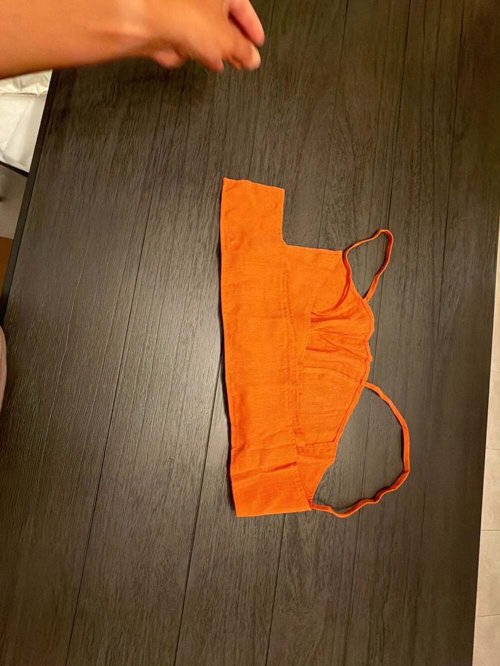 #35Nasty Gal Collection Orange Linen-Look Button-Up Crop Top and High-Waisted Sh - Picture 12 of 14